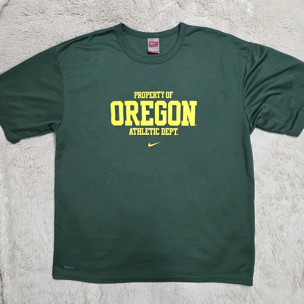 VTG NIKE Oregon Ducks Fit Dry 2008 Dark Green T Shirt Size XL Y2K